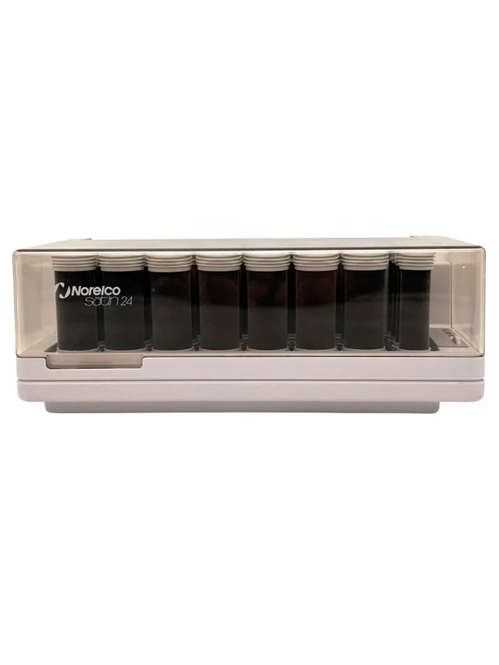 Norelco Satin 24 Hairsetter 24 Velvet Hair Rollers & Clips Compact Heated Set